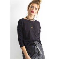 Love Lace Women's Simple 3/4 Sleeve Everyday Blouse in Black | Size: XS