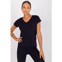 Love Lace Women's Straight Cut Heart Neck Short Sleeve T-Shirt in Black | Size: Medium