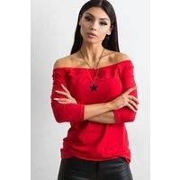 Love Lace Women's Straight Cut 3/4 Sleeve Spanish Blouse in Red | Size: Small