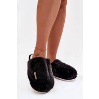 Love Lace Women's Fur Lined Rubber Sole Slippers for Warm Home Comfort Everyday in Black | Size: 6