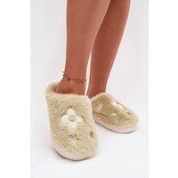 Love Lace Women's Fur Floral Step Home Slippers Soft Insole Warm Cozy Evenings in Green | Size: 6