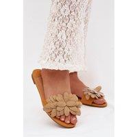 Love Lace Women's Comfortable Flat Flip Flop Sandals with Decorative Front in Mustard | Size: 7.5