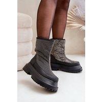 Love Lace Women's Frost & Wind Resistant Platform Snow Boots with Drawstring in Black | Size: 3.5