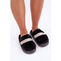 Love Lace Women's Cozy Furry Closed Toe Slippers with Thick Insulated Sole in Black | Size: 6