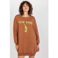 Love Lace Women's Oversized Casual Printed Front Sweatshirt in Brown