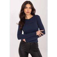 Love Lace Women's Casual Fitted Cotton Long Sleeve Blouse in Blue