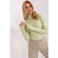Love Lace Women's Soft Viscose Turtleneck Sweater Ribbed Long Sleeve in Green | Size: S/M