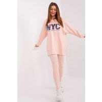Love Lace Women's Sweatshirt & High Waist Leggings Set in Pink