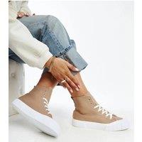 Love Lace Women's Vinka Brown High Top Lace Up Fabric Sneakers with Rubber Sole | Size: 4.5