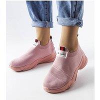 Love Lace Women's Sport Shoes Summer Slip On Trainers Low Profile Rubber Sole in Pink | Size: 4.5