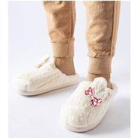 Love Lace Women's Round Toe Insulated Rubber Slippers for Winter Home Comfort in White | Size: 4
