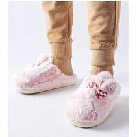 Love Lace Women's Warm Comfort Slip On Slippers with Grippy Rubber Sole Ears in Pink | Size: 6