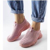 Love Lace Women's Sport Shoes Summer Fabric Slip On Low Height Pink Rubber Sole | Size: 4.5