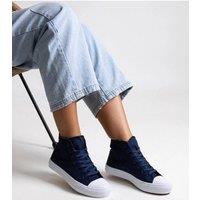 Love Lace Women's Ghanem High Top Fabric Sneakers with Lace Closure Summer in Blue | Size: 5.5