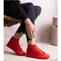 Love Lace Women's Rafife High Top Sneakers with Lace Up Comfort Round Toe in Red | Size: 6.5