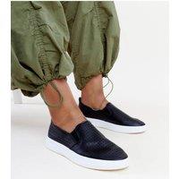 Love Lace Women's Perforated Lace Up Slip On Lightweight Sneakers with White Sole in Black | Size: 4.5
