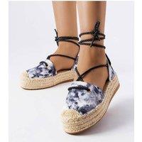 Love Lace Women's Unique Platform Espadrilles with Laced Closure for Summer in Black | Size: 5.5