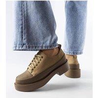 Love Lace Women's Merico Flat Heeled Lace Up Summer Half Shoes Rubber Sole in Brown | Size: 6.5