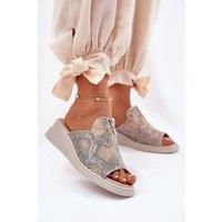 Love Lace Women's Wedge Sandals With Decorative Zip Summer Style in Beige | Size: 4.5