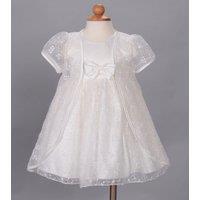 Cinda Girl's Floral Christening Dress With Cape in Ivory | Size: 0-3 m