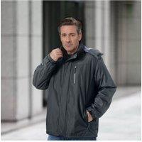 Men's Fleece Jacket with Detachable Hood in Grey | Size: Small