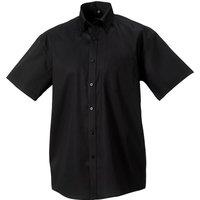 Russell Men's Collection Short Sleeve Ultimate Non-Iron Shirt in Black | Size: 15.5 in