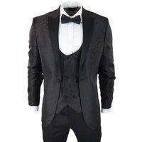TruClothing Men's Paisley Tuxedo Blazer Waistcoat Jacket in Black | Size: 48R