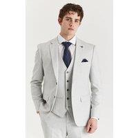 Paul Andrew Men's Belmont 3 Piece Suit Classic Stitch Lapel Wedding Summer Prom in Silver | Size: 36R