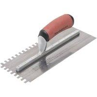 Marshalltown 6mm Stainless Steel Square Notched Trowel DuraSoft Handle in Red