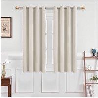H&O Direct Beige Grommet Top Polyester Blackout Curtains Pair, 117cm W x 137 cm H