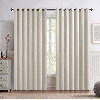 Living and Home 2 Panels Beige Blackout Curtains Polyester Drop Eyelet Curtains for Bedroom and Living Room, 229cm W x 229cm H