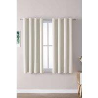 Living and Home 2 Panels Beige Blackout Curtains Polyester Drop Eyelet Curtains for Bedroom and Living Room, 117cm W x 137cm H