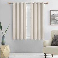Garden Sanctuary Beige High Precision Blackout Curtains with Stainless Steel Grommets, 117cm W x 137cm H | Size: 117 cm W x 137 cm H