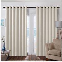 Garden Sanctuary Beige High Precision Blackout Curtains with Stainless Steel Grommets, 229cm W x 229cm H | Size: 229 cm W x 229 cm H