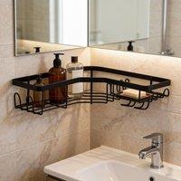 Garden Sanctuary 3-Piece Corner Shower Caddy Set with Wall Stickers in Black