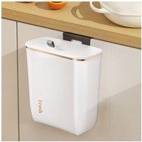 Garden Sanctuary Kitchen Bathroom Hanging Waste Bin with Lid in White