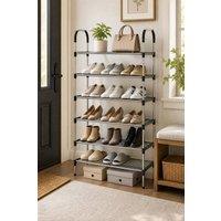 Garden Sanctuary 6-Tier Galvanised Steel Shoe Rack in Black