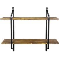 Garden Sanctuary Industrial 2-Tier Home Decor Floating Wall Shelves in Black