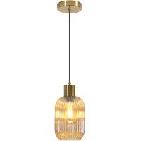 COMELY Industrial Pendant Ceiling Lights, Modern Vintage Glass Chandelier in Amber