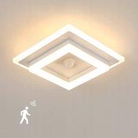 COMELY 26W Motion Sensor Light, 26W Modern Square Ceiling Lights with PIR in White
