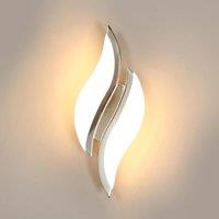 COMELY Indoor Wall Lights, 12W Acrylic Leaf Shaped Wall Lights, Silver