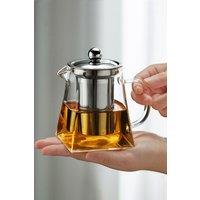 Living and Home 950ML Clear Square Glass Teapot with Infuser