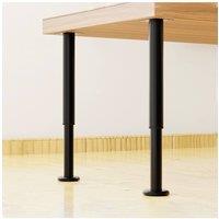 Living and Home 4 Pcs Adjustable Carbon Steel Heavy Duty Furniture Support Legs with Rubber Pads for Coffee Table Chair (25-45.5cm) in Black