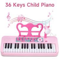 Living and Home 37 Keys Electronic Piano with Microphone in Pink