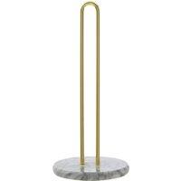 Orsina Delphine White Marble & Brass Kitchen Roll Holder