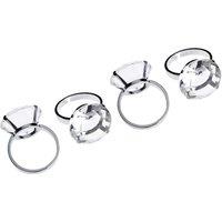 Orsina Versatile Set Of Four Sapphire Diamante Napkin Rings, Elegant Rings For Table, Durable Diamante Napkin Ring in Clear