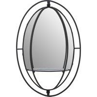 Orsina Avento Oval Shelved Black Wall Mirror