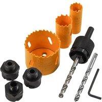 Faithfull Quick Change Arbor Holesaw Kit - Bi-Metal, 20-51mm in Orange