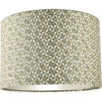 Happy Homewares Modern Silver & Gold Cotton Lamp Shade with Squares & Diamonds | Size: 12 inches