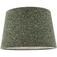 Happy Homewares Forest & Sage Green Textured Wool Fabric Lamp Shade with Cream Inner in Dark Green | Size: 12 inches